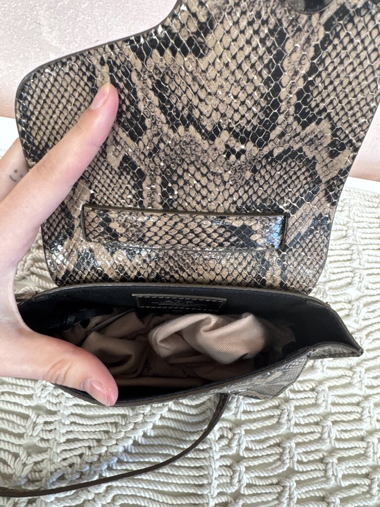 ATP Snakeskin Top Handle Crossbody W/ Dust Bag