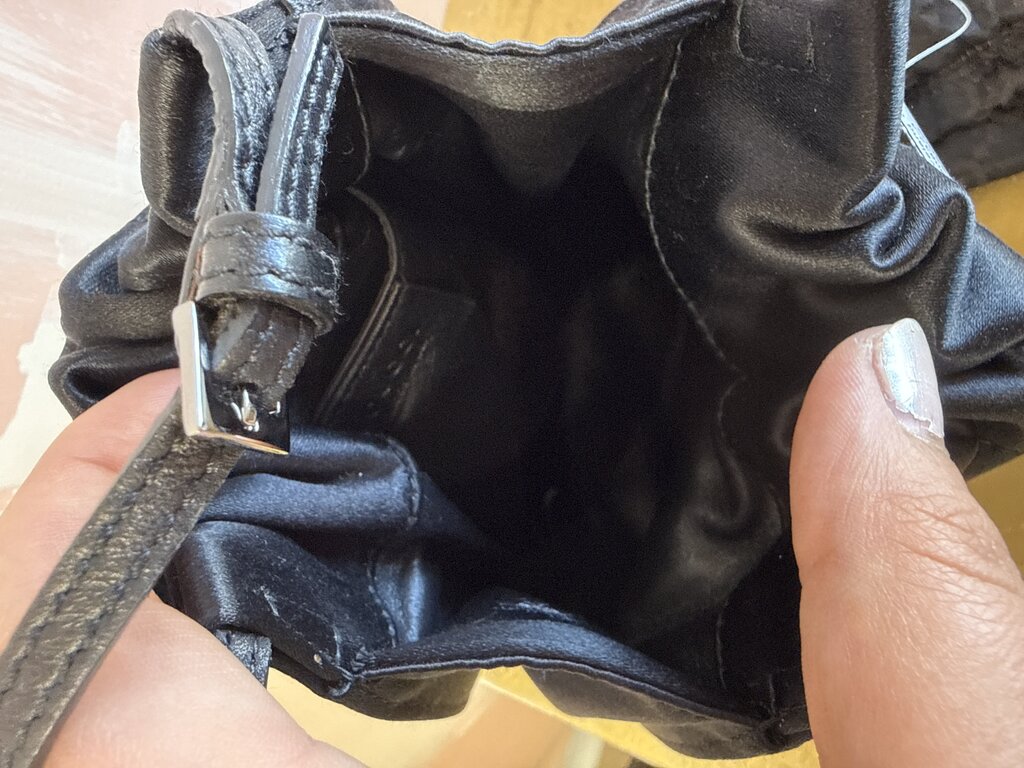 Gucci Black Satin Mini Satchel w/Dustbag
