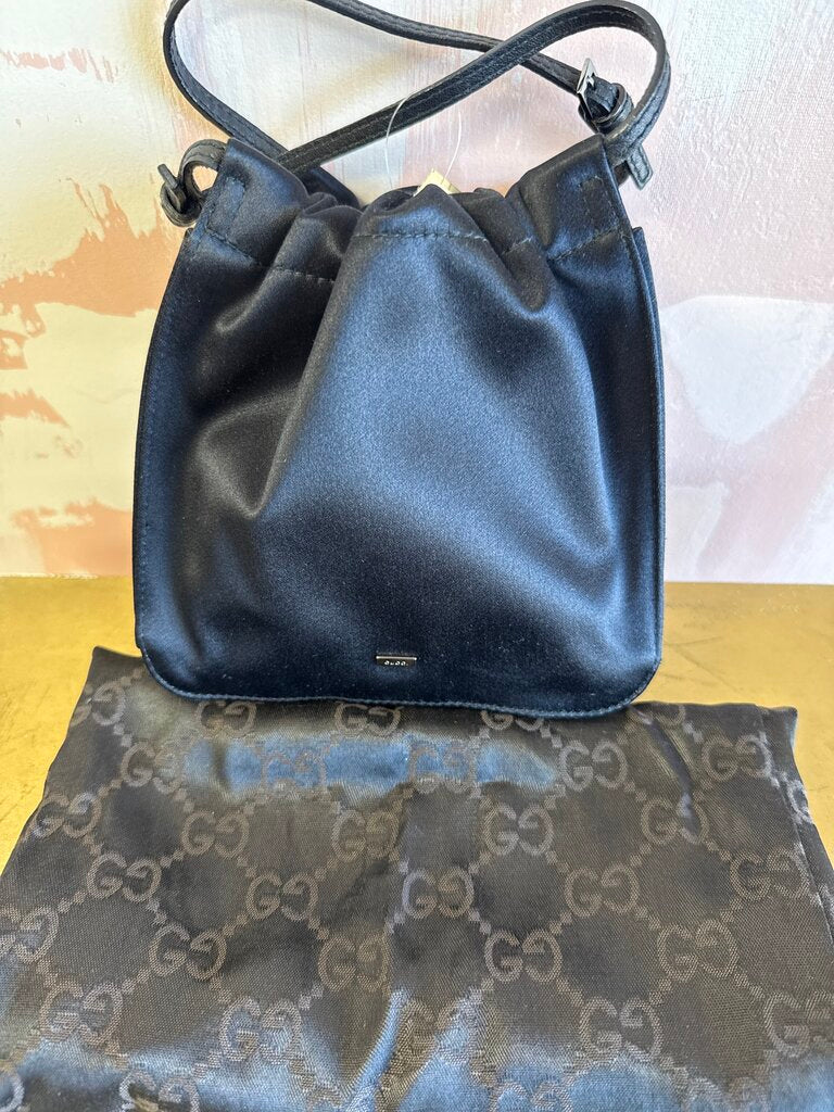 Gucci Black Satin Mini Satchel w/Dustbag