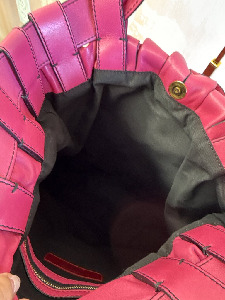 Valentino Pink Leather Rosette Shoulder Bag