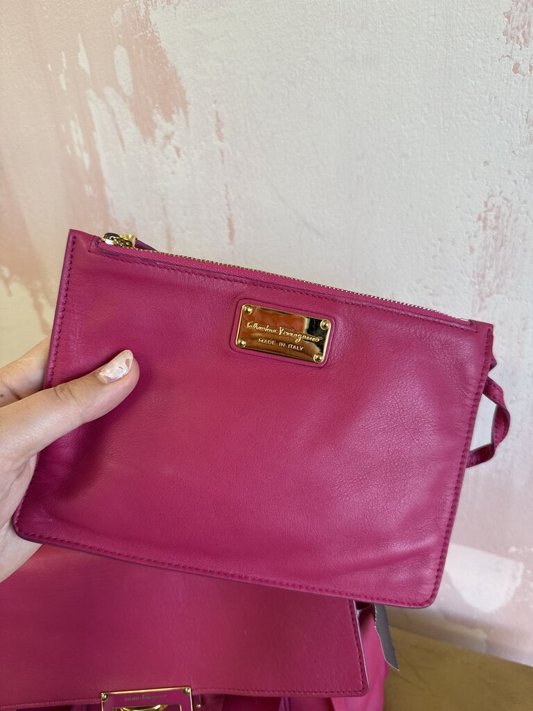 Ferragamo Pink Gancini Sookie Shoulder Bag