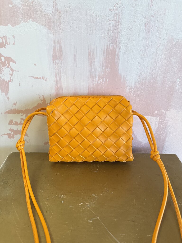 Bottega Tangerine Woven Crossbody w/Dustbag