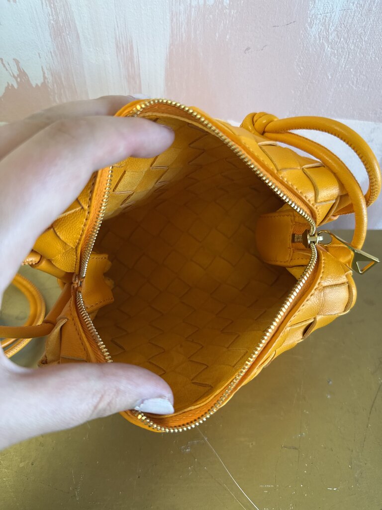Bottega Tangerine Woven Crossbody w/Dustbag