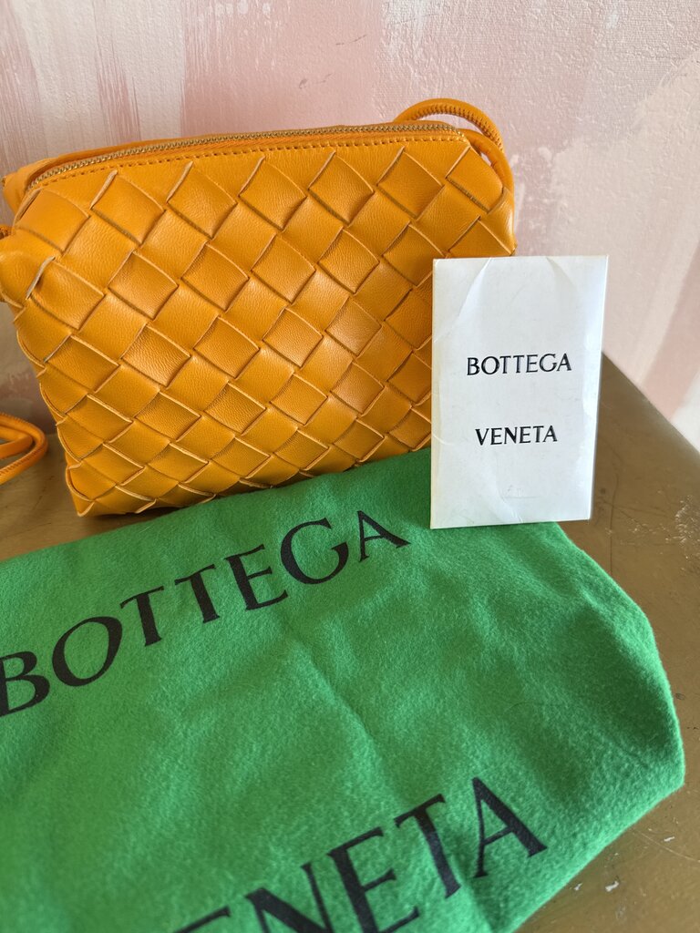 Bottega Tangerine Woven Crossbody w/Dustbag