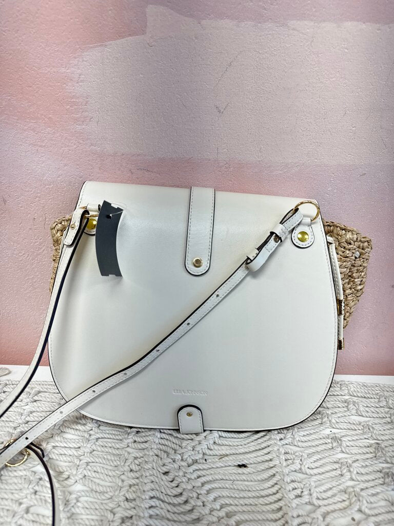 Ulla Johnson Raffia Neutral Paloma Convertible Bag w/Dustbag