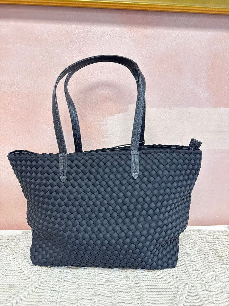 Naghedi Black Woven Large Tote w/Dustbag