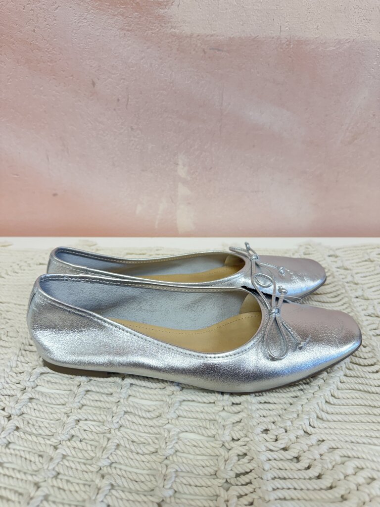 Schutz Silver Ballet Flat
