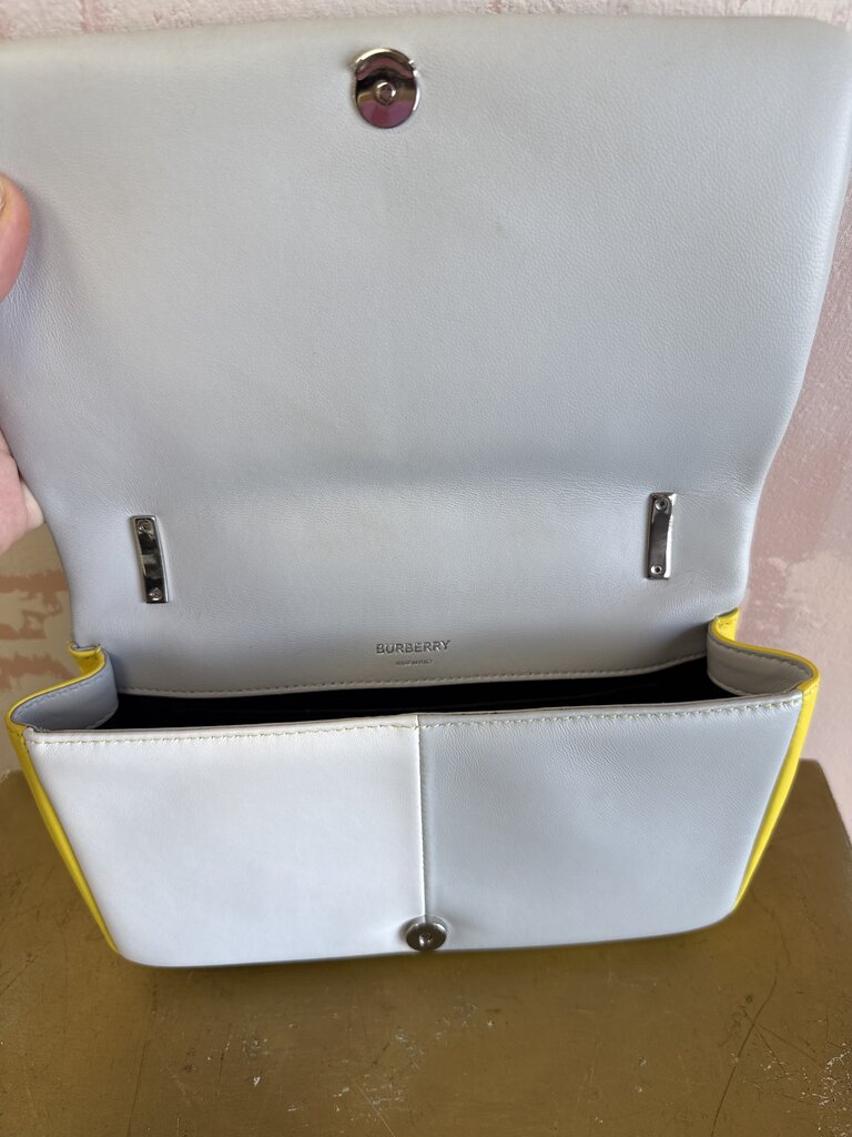 Burberry Grey and White Tri-Tone Lola Quilted Crossbody