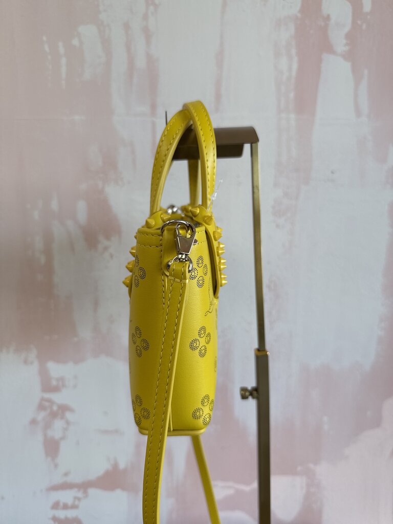 Louboutin Yellow Cabata Nano Perforated Logo Bag w/Dustbag