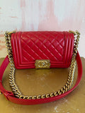 Chanel Lambskin Small Quilted Boy Bag W/ Dust Bag and Box (Originally $6900)