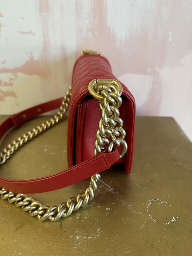 Chanel Lambskin Small Quilted Boy Bag W/ Dust Bag and Box (Originally $6900)