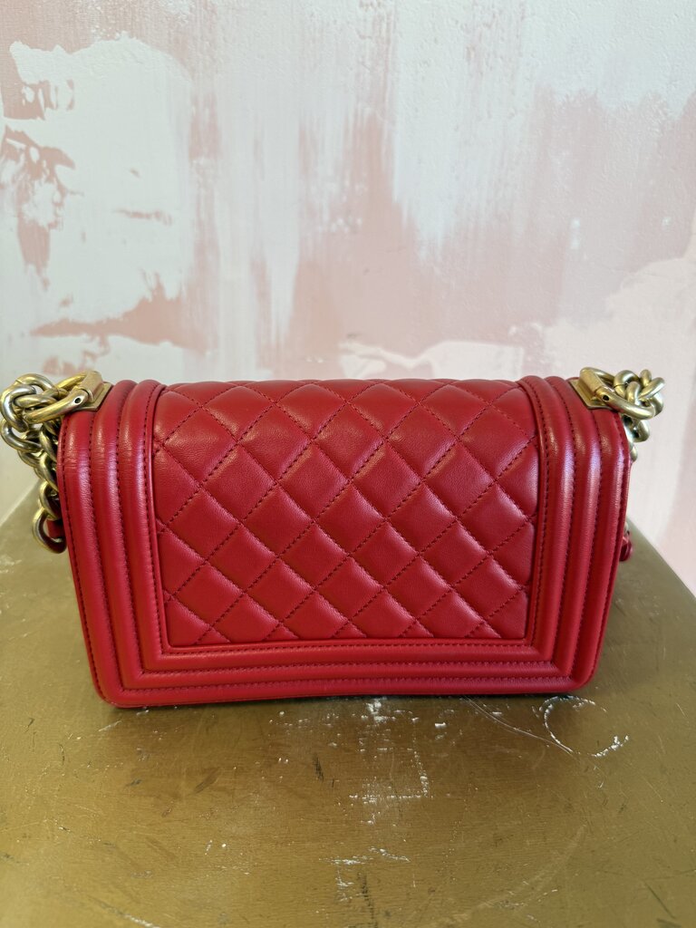 Chanel Lambskin Small Quilted Boy Bag W/ Dust Bag and Box (Originally $6900)