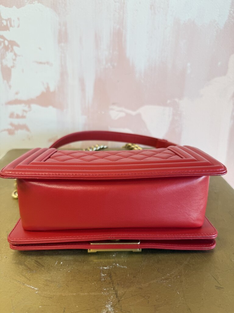 Chanel Lambskin Small Quilted Boy Bag W/ Dust Bag and Box (Originally $6900)