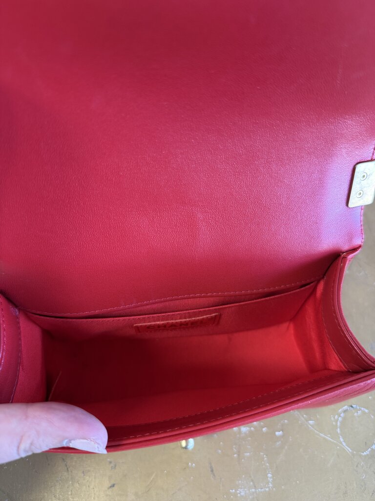 Chanel Lambskin Small Quilted Boy Bag W/ Dust Bag and Box (Originally $6900)