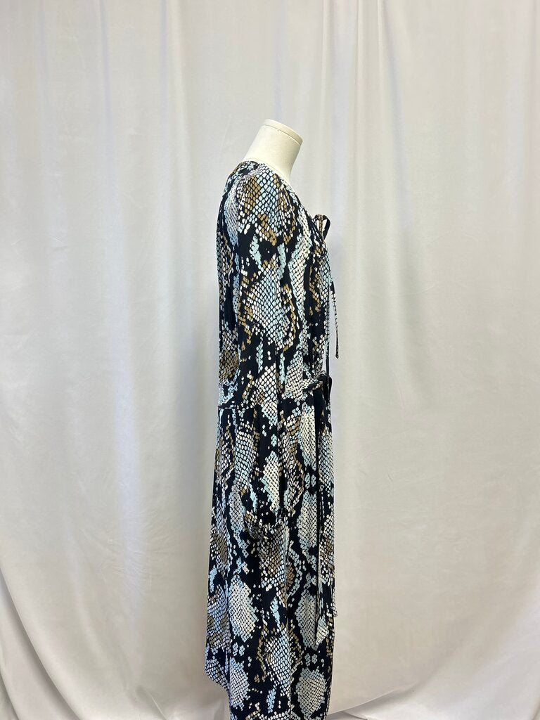 Proenza Schouler Black Snake Print Wrap Dress