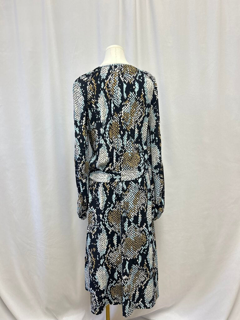 Proenza Schouler Black Snake Print Wrap Dress