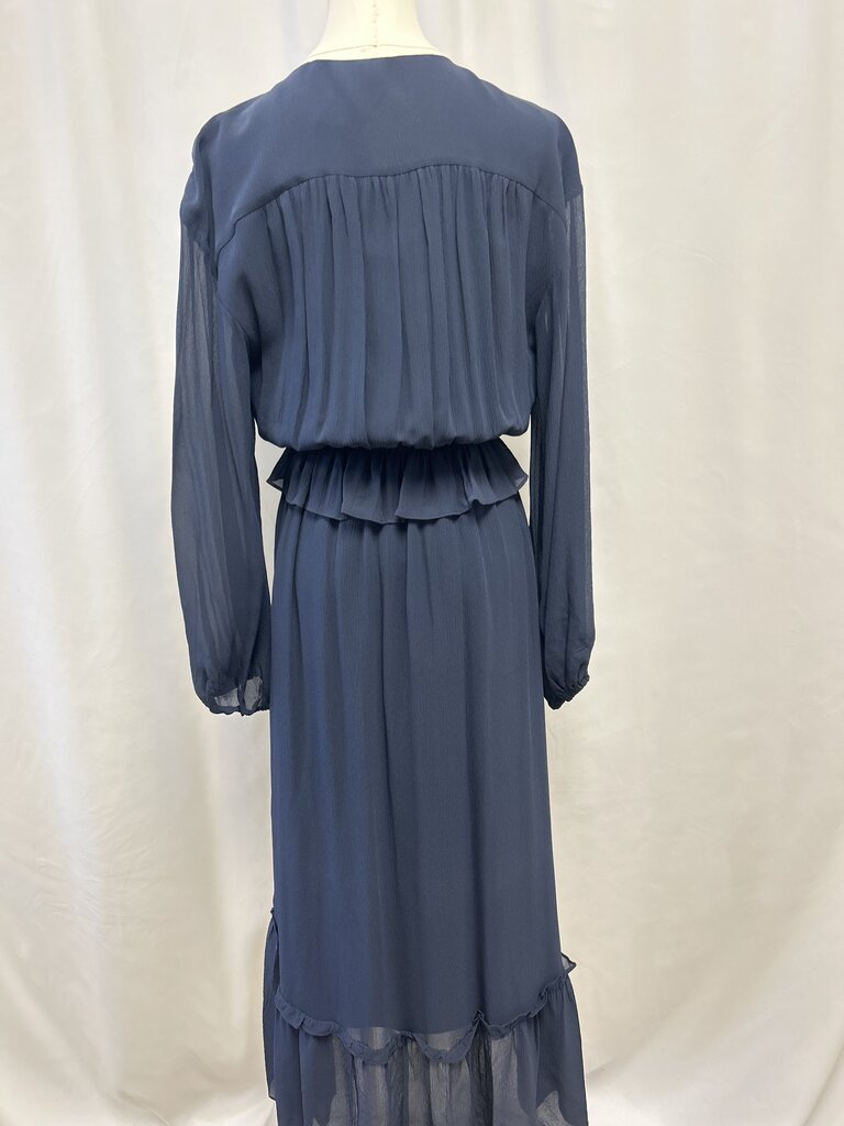 The Kooples Blue Ruffle Front Dress NWT