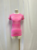 Lululemon Pink Striped Logo Tee
