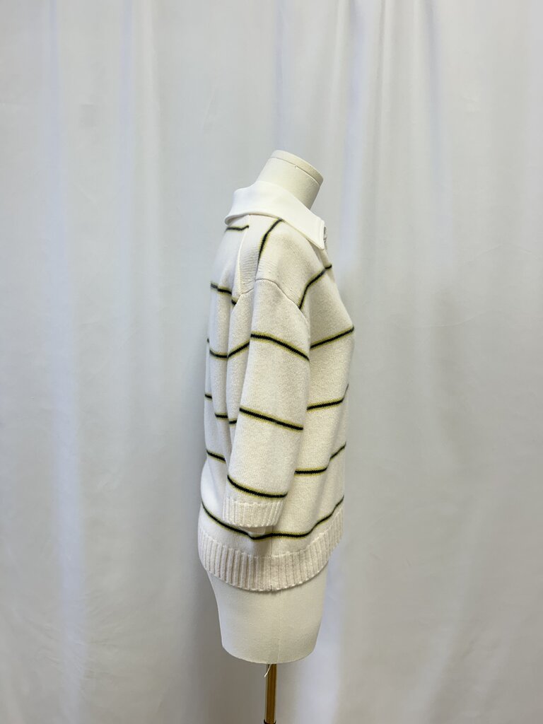 Dorothee Schumacher Ivory Striped Polo Sweater