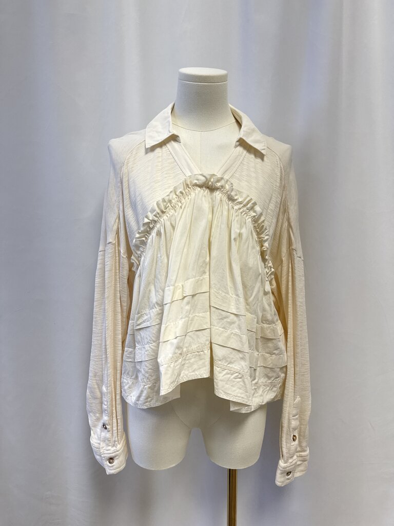 Pilcro Ecru Ruffle Top