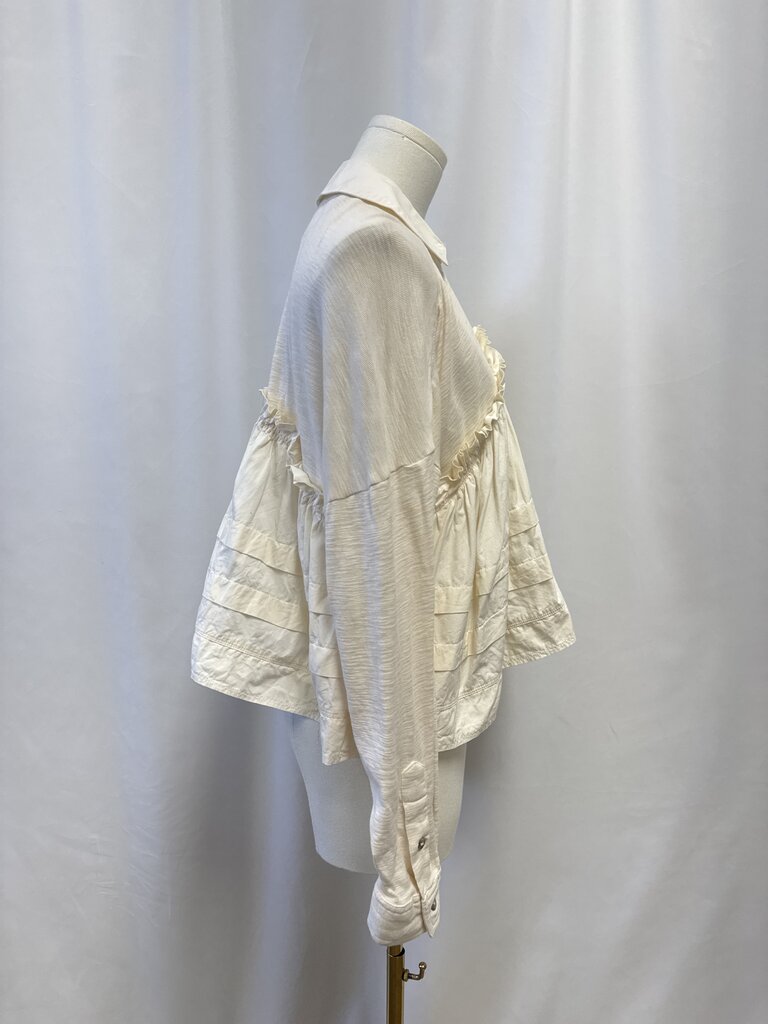 Pilcro Ecru Ruffle Top