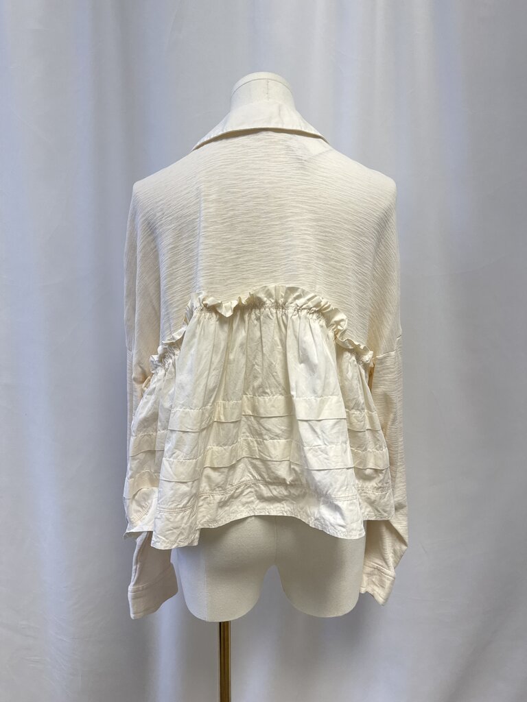 Pilcro Ecru Ruffle Top