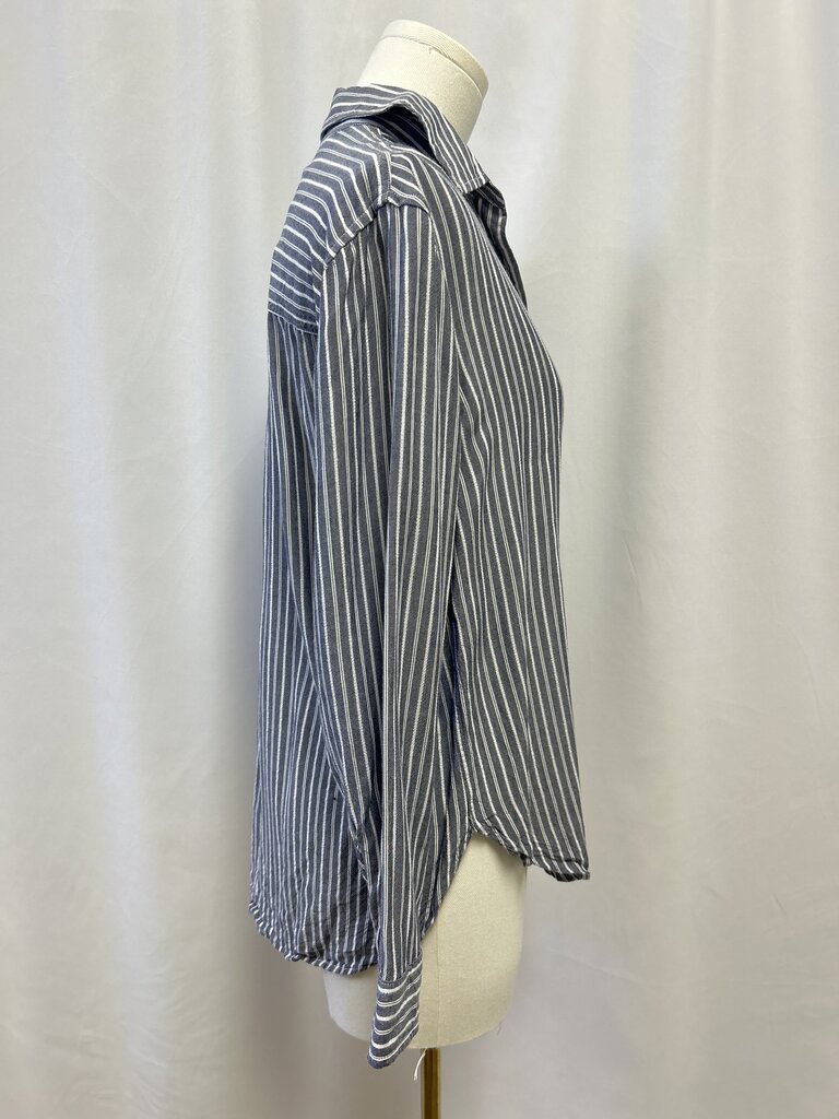Rails Grey Striped Blutton Up