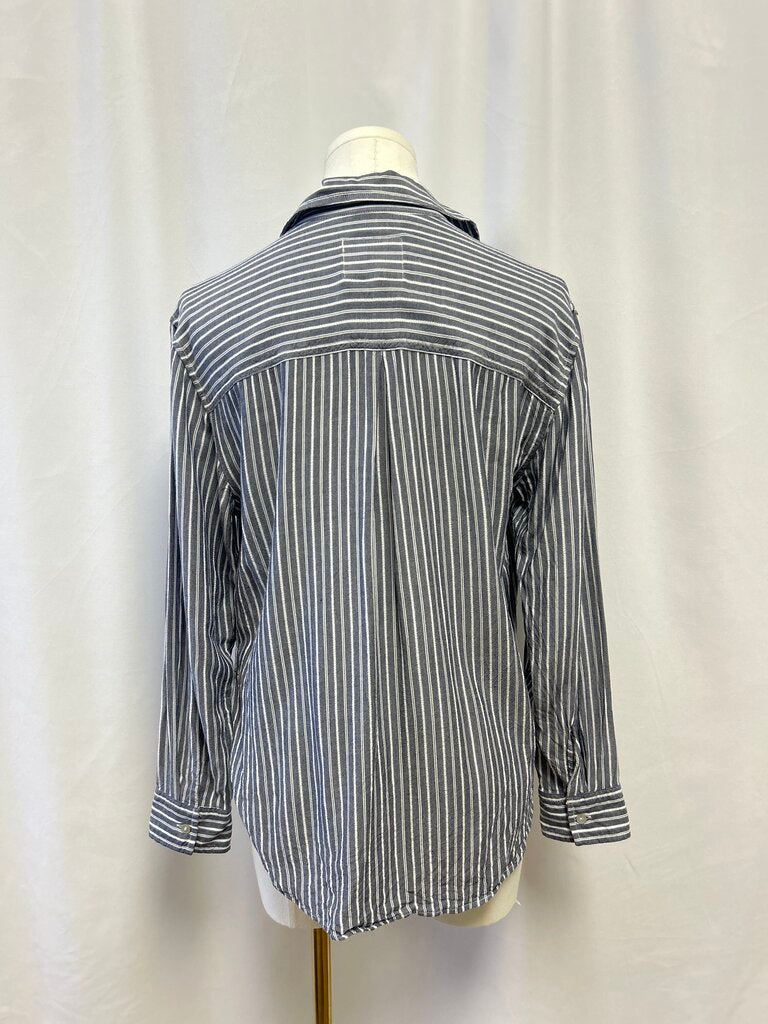 Rails Grey Striped Blutton Up