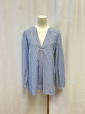 Theory Blue Striped Henley