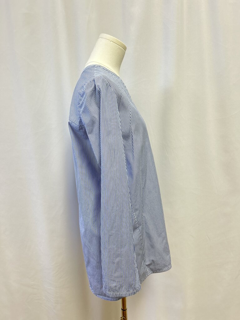 Theory Blue Striped Henley