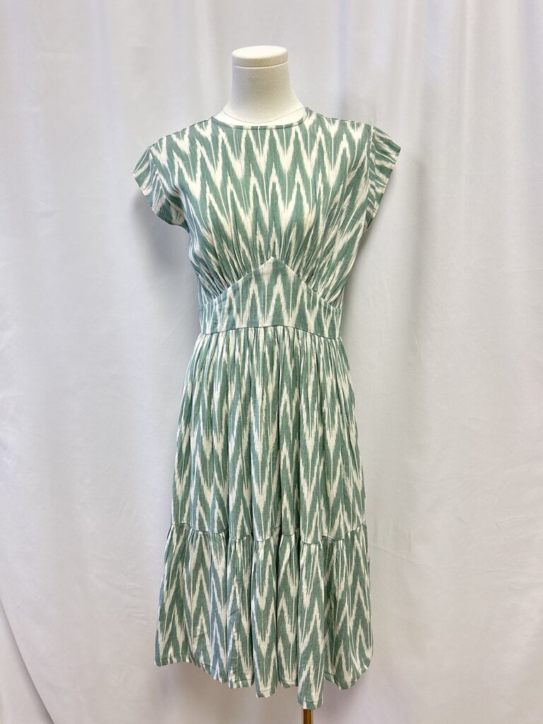 Oliphant Green Ikat Maxi Dress