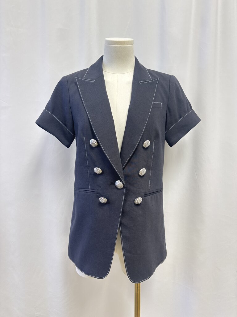 Veronica Beard Blue Short Sleeve Blazer