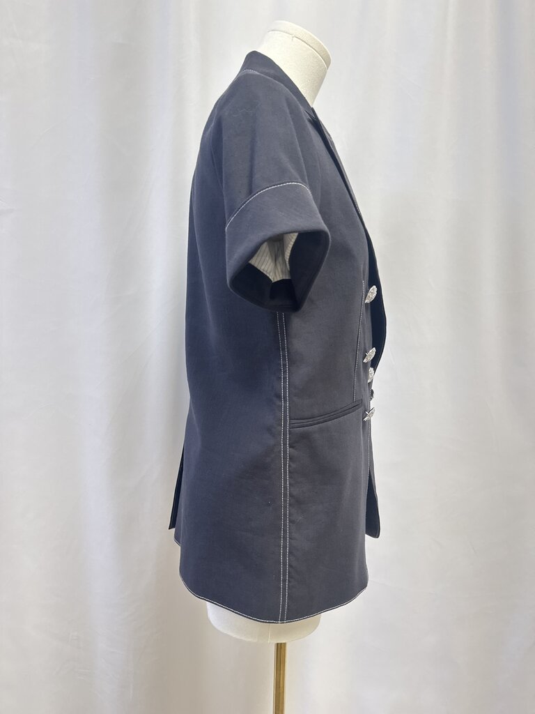 Veronica Beard Blue Short Sleeve Blazer