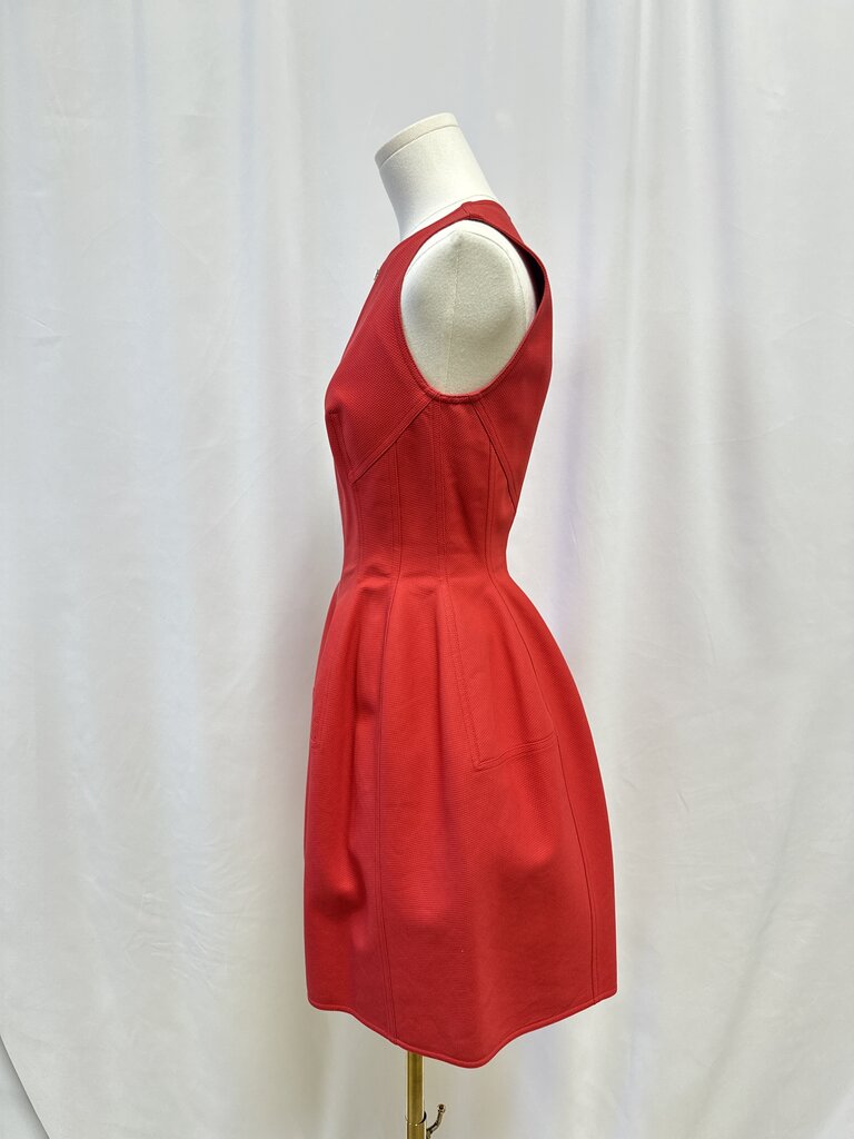 Alaia Red Zip Up Dress