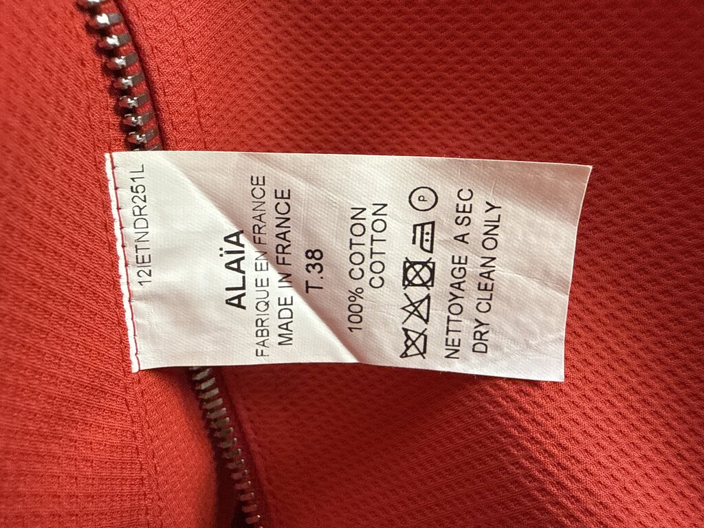 Alaia Red Zip Up Dress