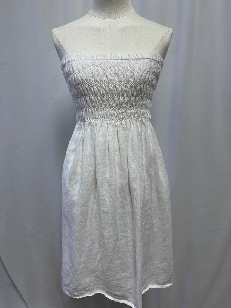 Rails White Smocked Linen Mini Dress/Skirt