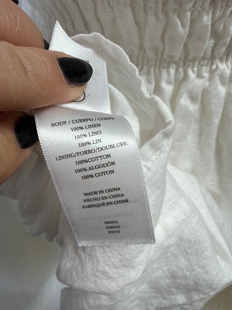 Rails White Smocked Linen Mini Dress/Skirt