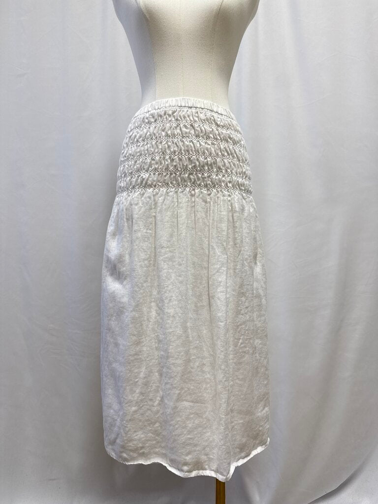 Rails White Smocked Linen Mini Dress/Skirt