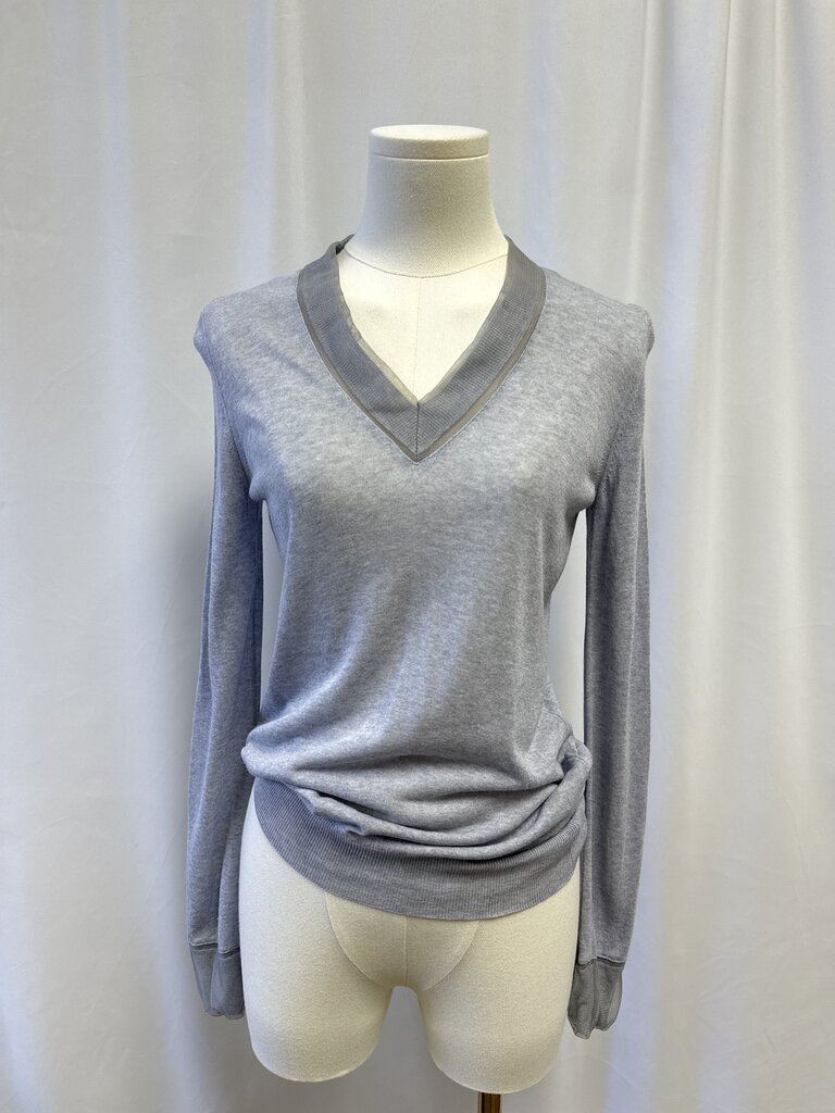 Maison Margiele Grey V-Neck Tissue Sweater