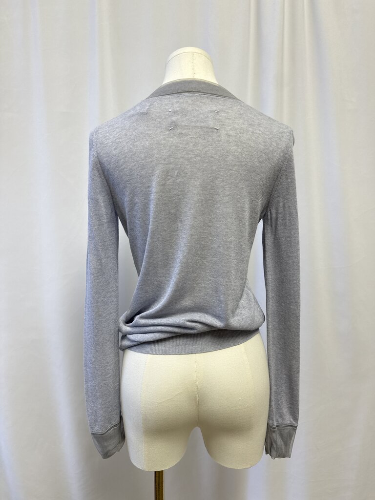 Maison Margiele Grey V-Neck Tissue Sweater