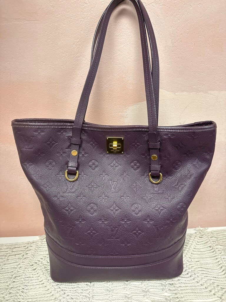 Louis Vuitton Aubergine Empreinte Citadine Tote MM '13 w/Box