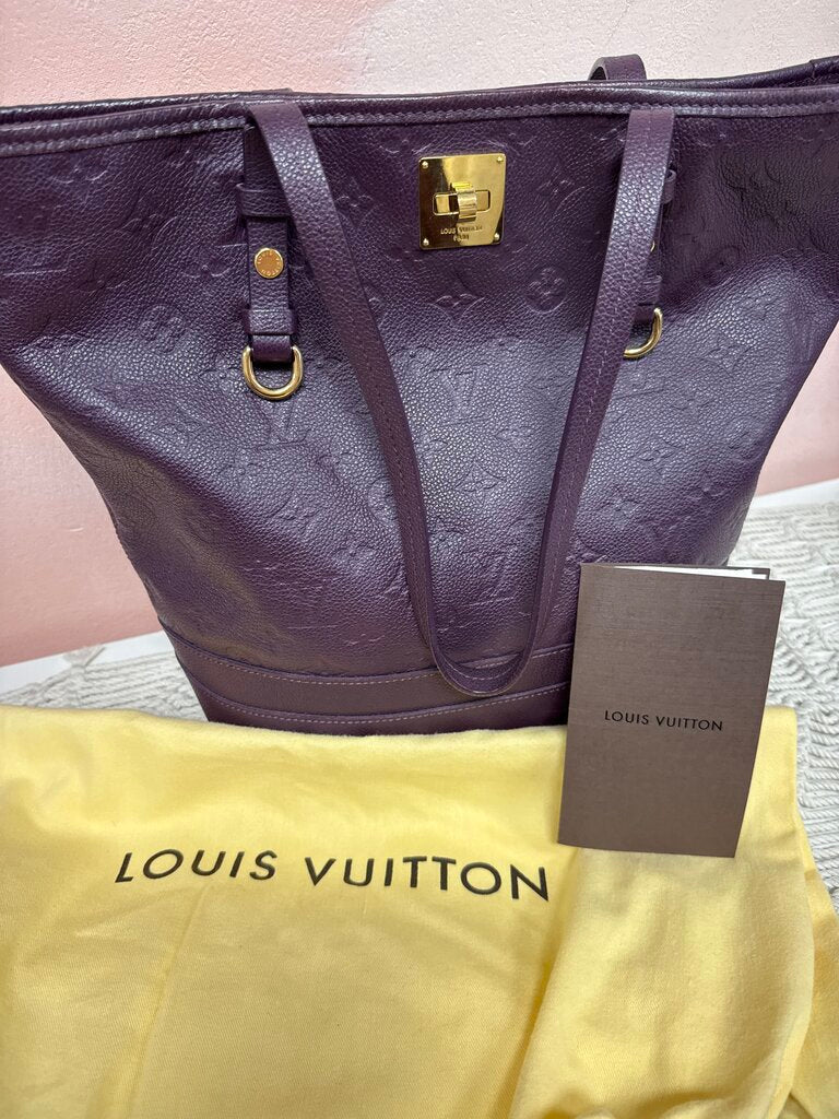 Louis Vuitton Aubergine Empreinte Citadine Tote MM '13 w/Box