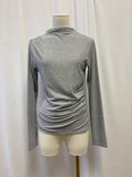 Rails Grey Mock Neck Ruched Top