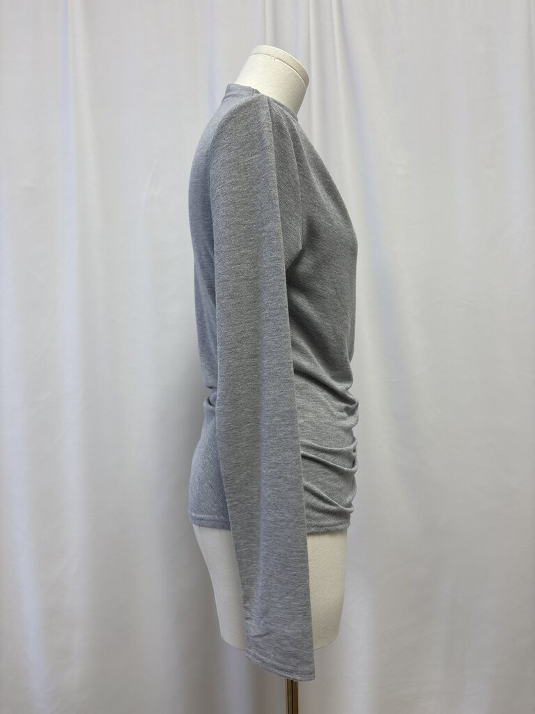 Rails Grey Mock Neck Ruched Top