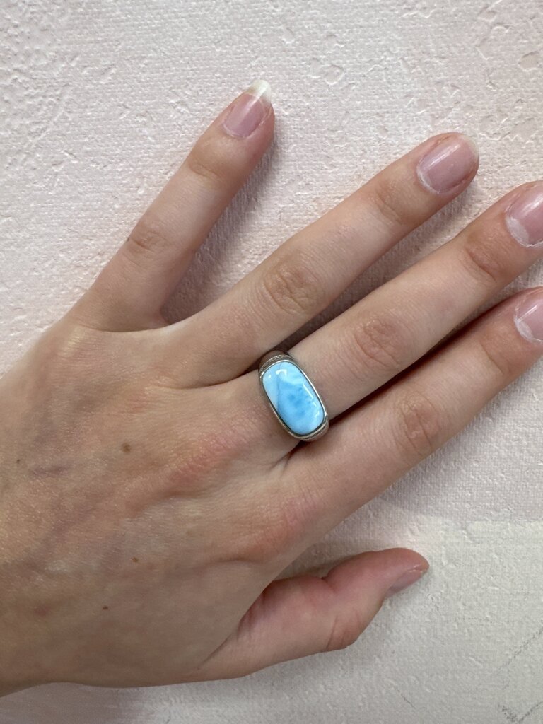 Silver and Larimar Ring