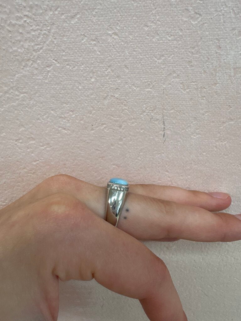 Silver and Larimar Ring