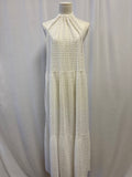 Solid & Striped White Eyelet Halter Cover Up
