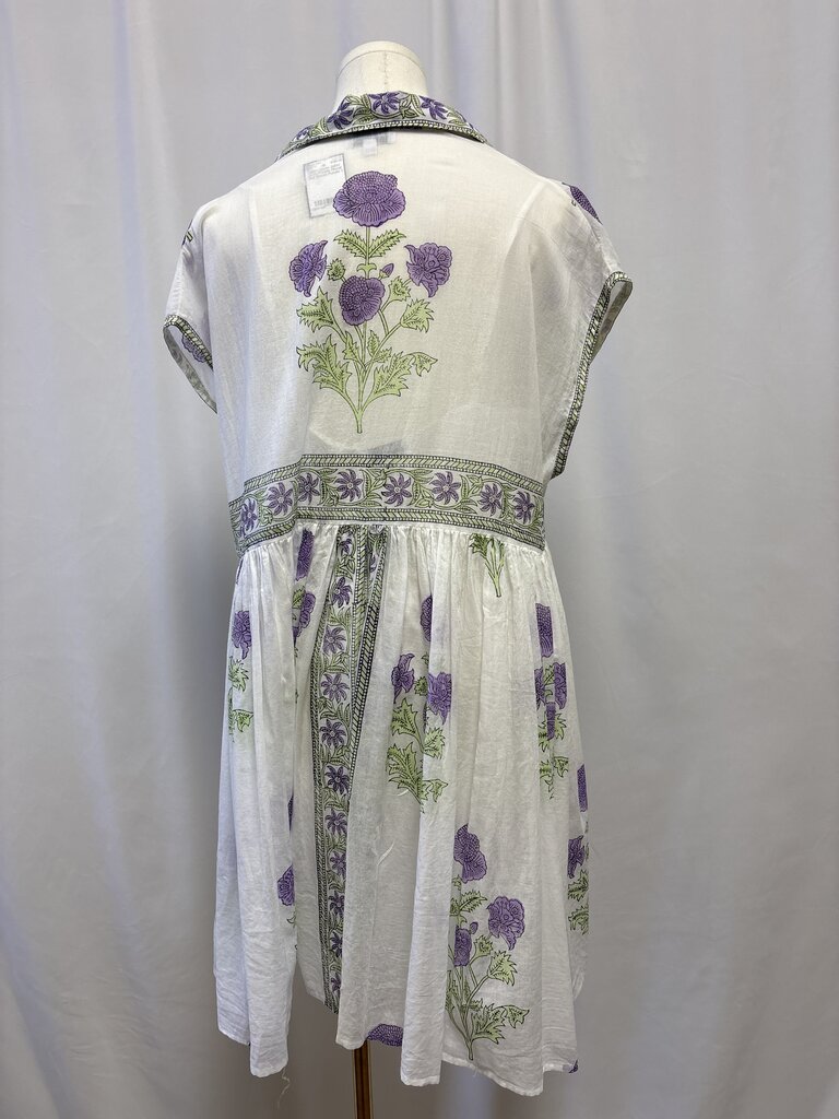 Juliet Dunn Purple Floral Mini Dress