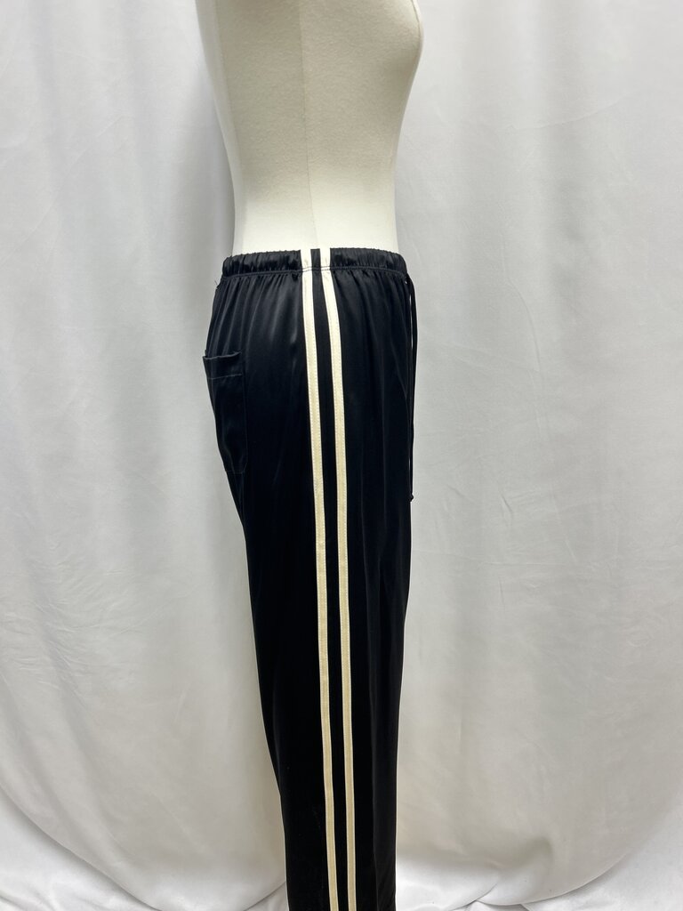 Donni Black Silk Side Stripe Jogger NWT