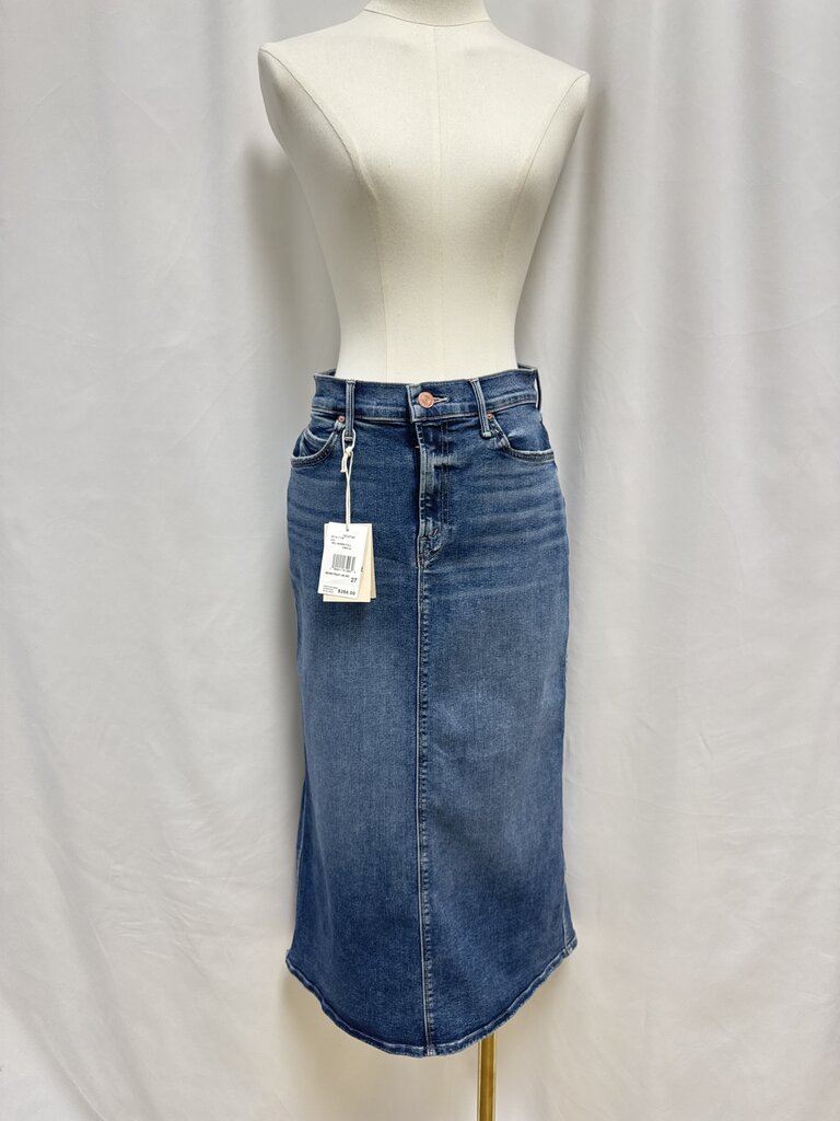 Mother Blue Denim Midi Skirt NWT